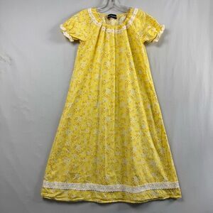 Scarlet Darkness Dress Girls 10-11Y Yellow Maxi Floral Lace Peasant